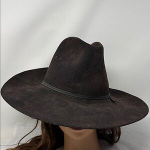 Vintage American Hat Co Felt Wool Cowboy Hat Black Size 7 1/8 Western Ranch